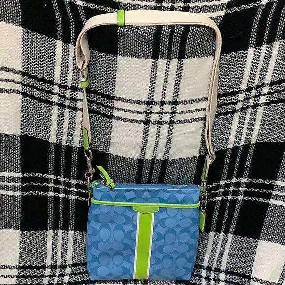 Coach blue with green stripe signature hipster - Picture 3 of 9